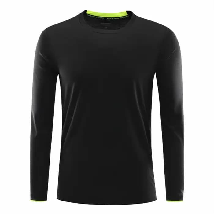 T-shirt de sport respirant à manches longues pour hommes, vêtements de course, haut à séchage rapide