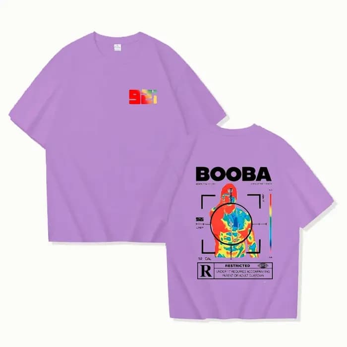 B2O T-shirts hommes mode BOOBA imprimé à manches courtes t-shirt femmes décontracté Harajuku Streetwear