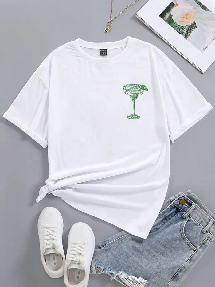 T-shirts drôles pour femmes avec motif Martini Cocktail