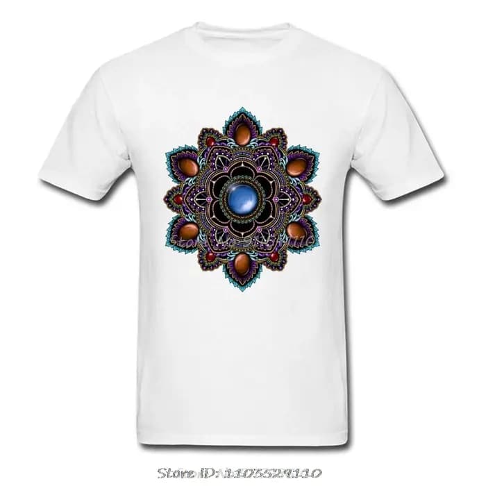 T-shirt Om Mandala avec pierres précieuses pour hommes