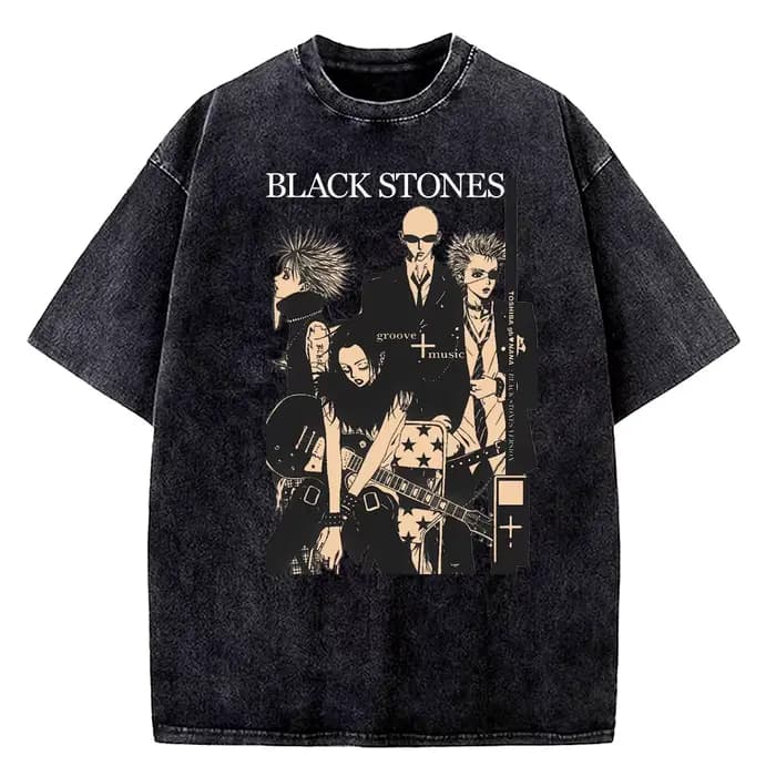T-shirt vintage délavé Nana Osaki, anime japonais, vêtements pour hommes et femmes, t-shirts à manch