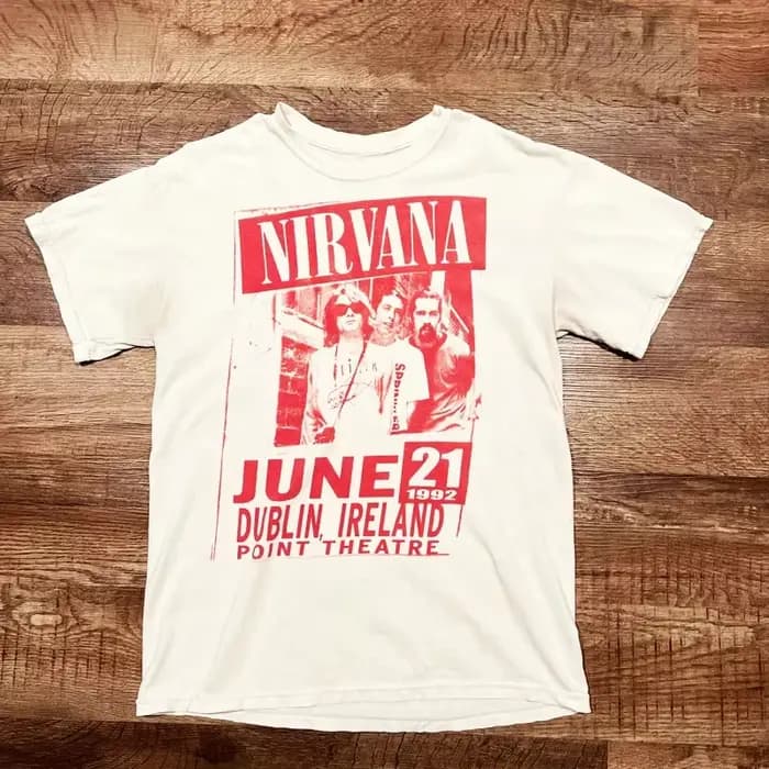 T-Shirt classique avec Logo rouge du groupe de rock Nirvana
