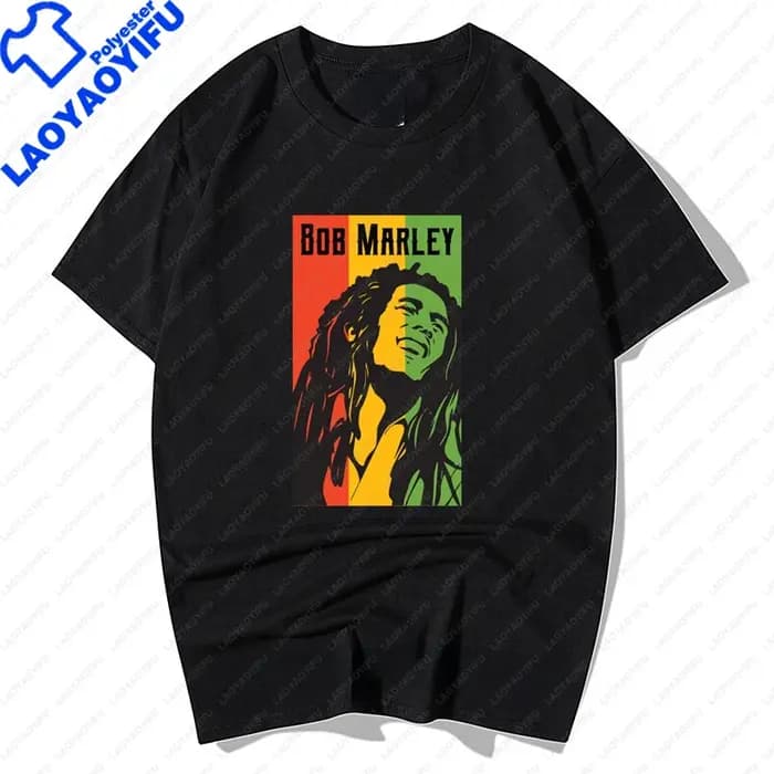 T-shirt unisexe Bob Marley Rock Hip Hop