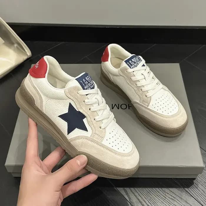 Nouvelles baskets pour femmes automne 2024, couleur contrastée, semelle épaisse, décontractées, mode polyvalente, chaussures à lacets, chaussures de ville pour femmes