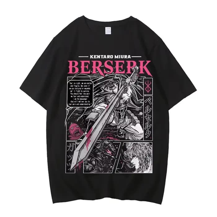 Anime Berserk T-shirt D'été Hommes Femmes Haute Qualité Coton Manches Courtes