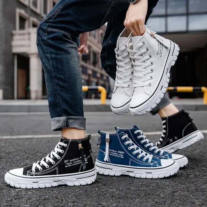 Chaussures montantes en toile pour hommes – Collection été 2025 – Tendance décontractée et polyvalente