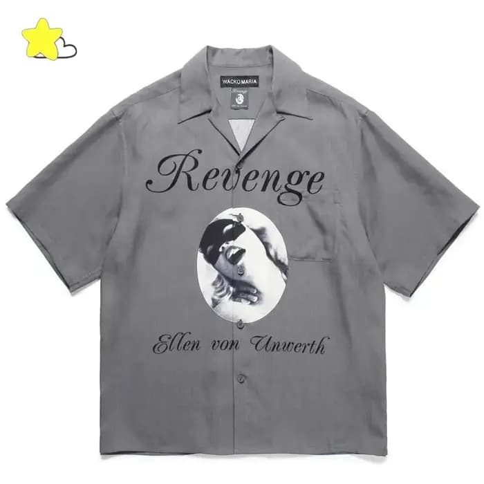 Noir rouge gris Wacko Maria chemises à manches courtes hommes femmes haute qualité classique caractère graphiques imprimer chemise hawaïenne t-shirt