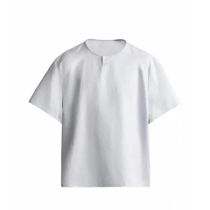 T-shirt Homme Col Rond Manches Courtes en Coton Chanvre Couleur Unie Coupe Ample Haute Qualité Nouvelle Collection 2026