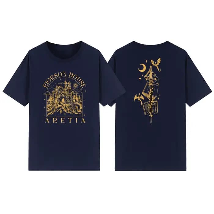 Xaden Riorson House T-Shirts chemise flamme de fer Dragon t-shirt 2 faces unisexe à manches courtes