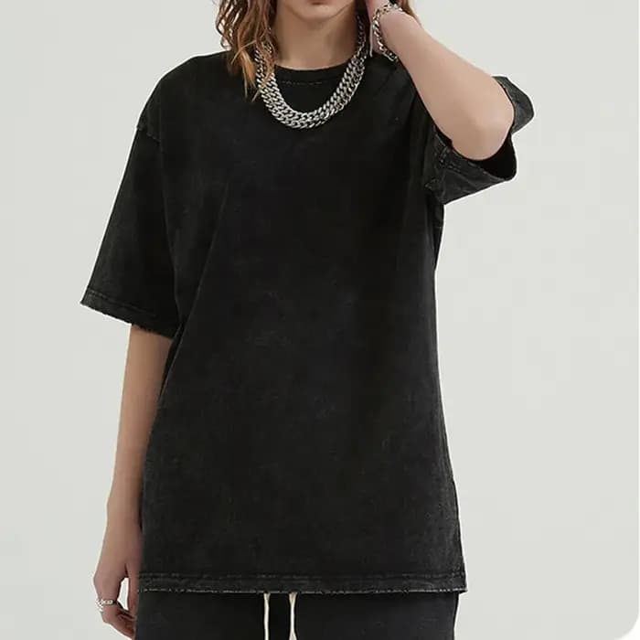T-shirt délavé pour hommes et femmes