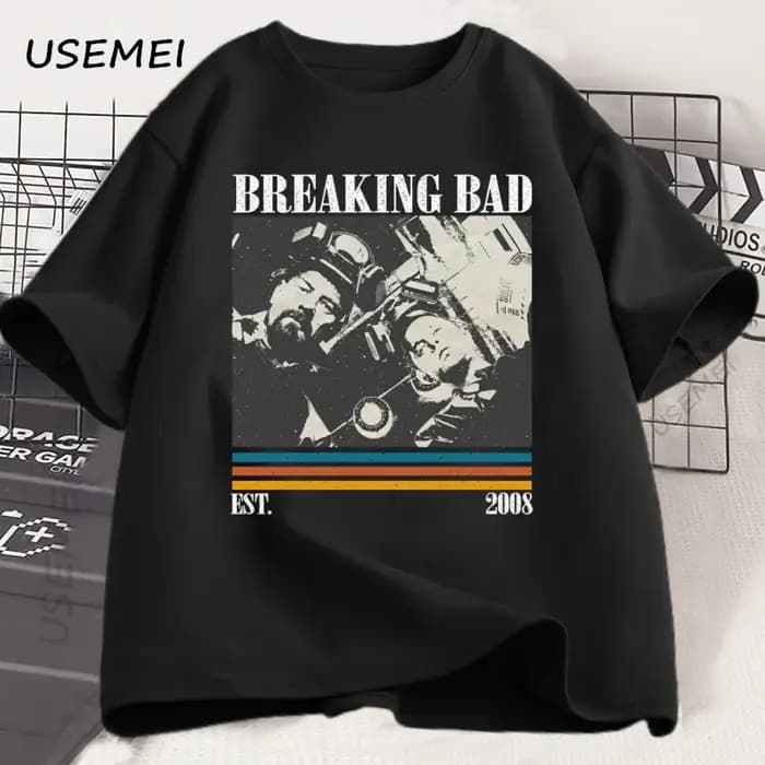 Breaking Bad T-Shirt décontracté à manches courtes Vintage T-Shirt mode T-Shirt coton ample surdimen