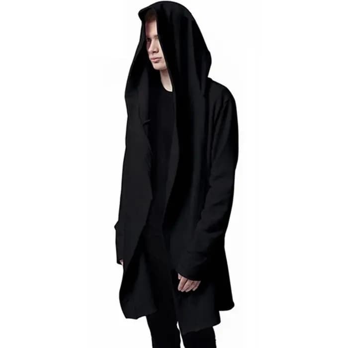 XUANSHOW – sweat à capuche noir Style gothique pour homme, vêtement d'extérieur, Hip Hop, grand chap