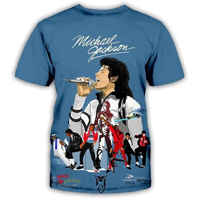 Michael Jackson Hip Hop Singer for Men, Retro Cool Casual Streetwear, Short Sleeves, Harajuku Street