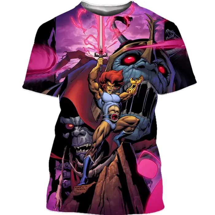 Thundercats dessin animé 3D impression T-Shirts hommes femmes mode Streetwear surdimensionné à manches courtes t-shirt