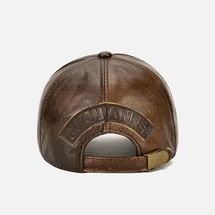 Casquette de Baseball en cuir de vache véritable pour homme