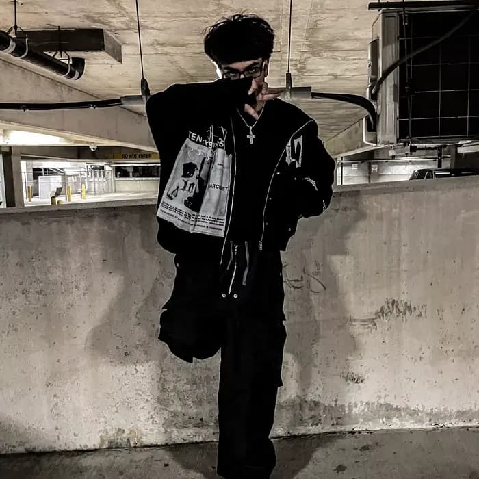 Tenthseries-Sweat à capuche zippé Y2K pour hommes