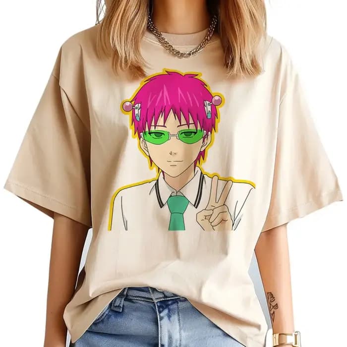 Saiki k chemise fille graphique Vintage classique psychédélique t-shirt Punk gothique esthétique années 2000 vêtements coréens coloré
