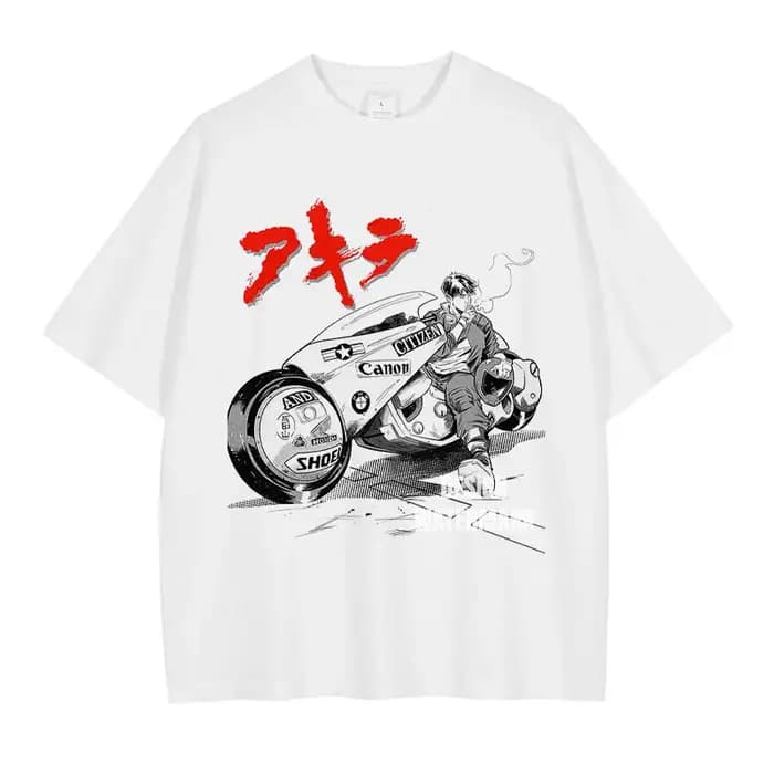 Bandai Anime Akira T-Shirt surdimensionné Vintage lavé Kaneda T-Shirts Manga Streetwear Hip Hop Tets