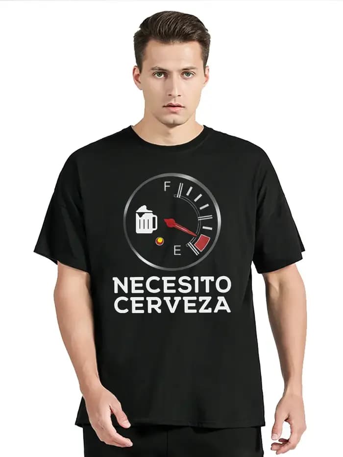 Men's Clothing Oversized T-shirt Necesito Cerveza Spanish I Need Beer Quote Saying T Shirt Custom Cotton Casual O-neck Tops