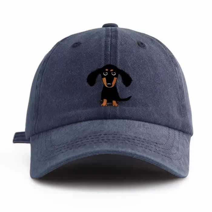 Casquette de Baseball délavée imprimée teckel pour adultes