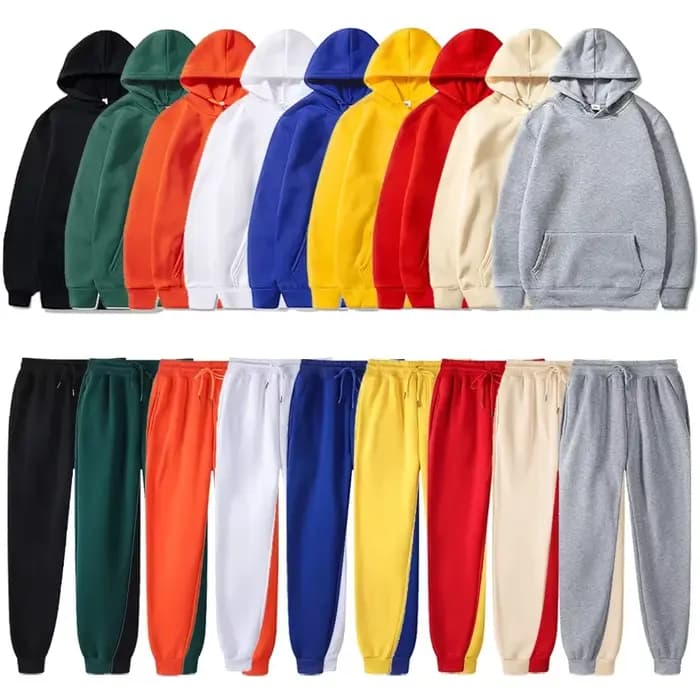 Sweat à capuche en polaire de base et pantalons de survêtement Ensemble hommes