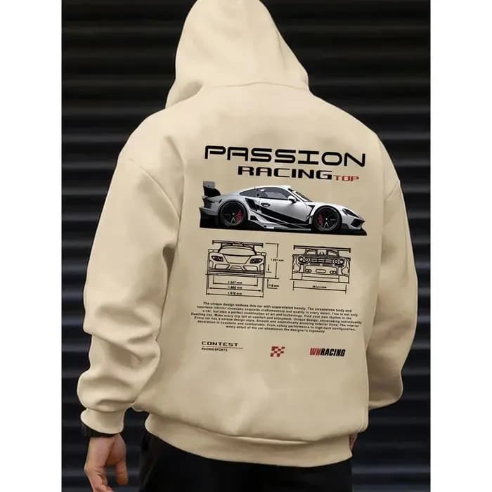 Sweat-shirt à capuche pour homme à motif numérique populaire 2025, design sur le thème des voitures, style américain, décontracté, sportif, à manches longues