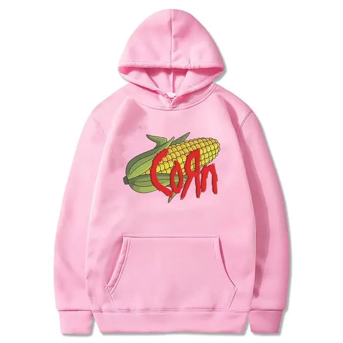 Korn maïs drôle Meme graphique à capuche hommes femmes Vintage gothique Rock sweat homme décontracté polaire coton