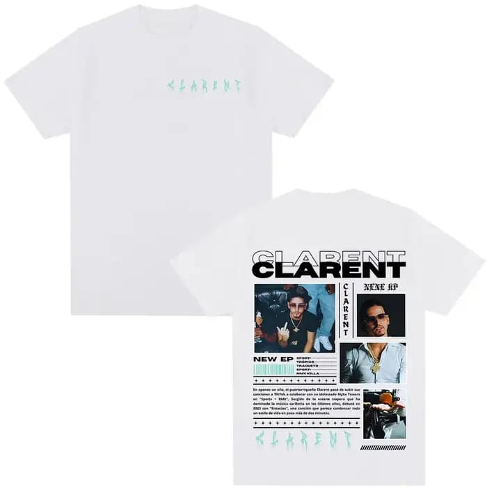 Rappeur CLARENT Album 2025 Merch T-shirt vêtements pour hommes Hip Hop manches courtes t-shirts homme mode haute