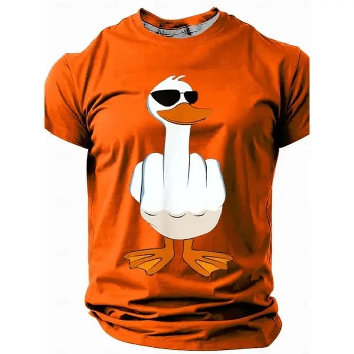 Ducks Disdain Graphic T Shirt For Men Funny Animal 3D Print Tees Summer Streetwear Unisxe T-Shirts Round Neck Tops Short Sleeves
