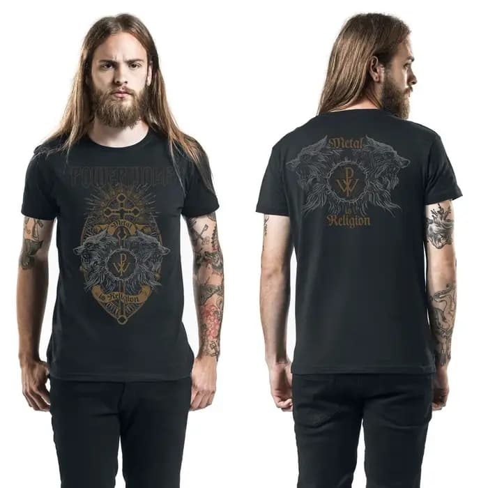 T-shirt en coton graphique Fit Powerwolf unisexe