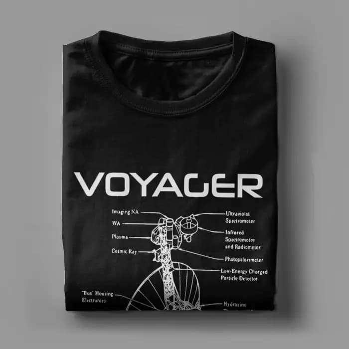 T-Shirt Estival à Manches Courtes et Col Rond pour Homme, Vêtement en Coton, Programme Voyager Intersto.org Spacvier, Sci Fi, 100%