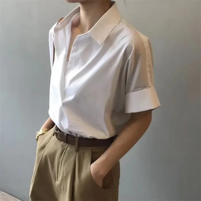 T-shirt blanc à manches courtes
