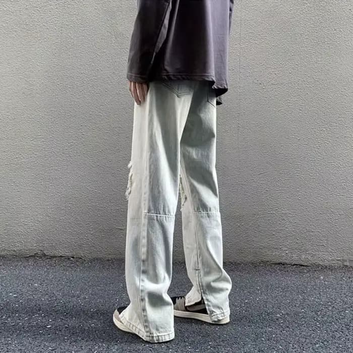 Nouveau Jean Droit Déchiré Tendance Printemps-Automne