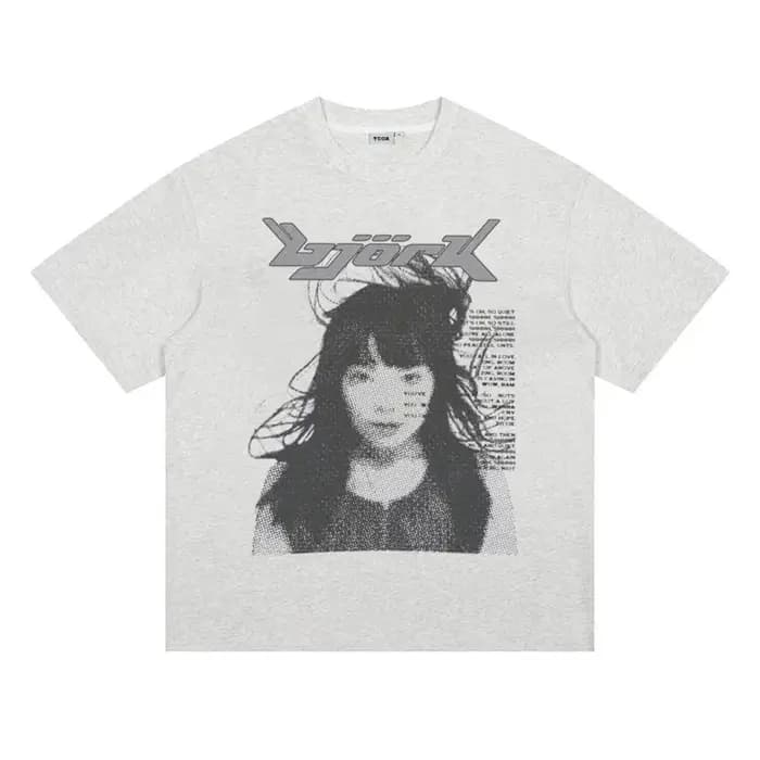 T-Shirt femme Bjork t-shirts Y2k hauts été coton Harajuku graphique manches courtes mode coréenne esthétique Y2k vêtements de rue