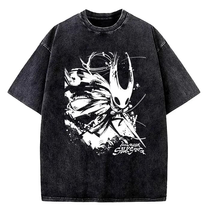 Hollow Knight – t-shirts Vintage lavés pour hommes, vêtements décontractés à manches courtes, t-shirt en coton de haute qualité