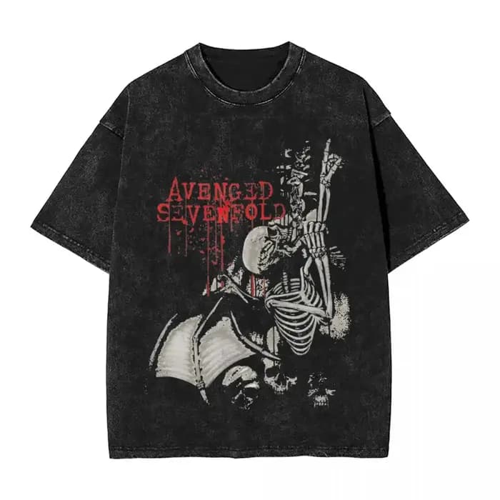 Avenged Sevenfold T-Shirts Hip Hop T-shirt en coton lavé Vintage pour hommes et femmes