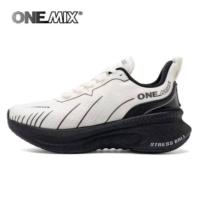 ONEMIX blanc chaussures de course sur route pour hommes coussin d'air chaussures de Sport en plein A