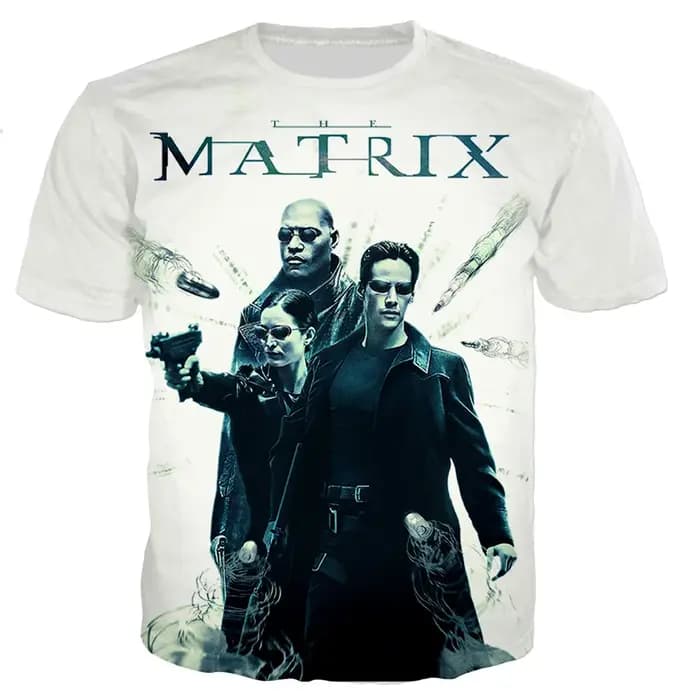 2023 nouvelle série TV américaine la matrice impression 3D t-shirts hommes/femmes 3D la matrice imprimé T-shirt surdimensionné t-shirts hauts