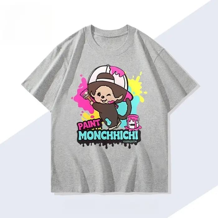 T-shirt Monchhichi à thème graffiti de dessin animé mignon pour hommes et femmes