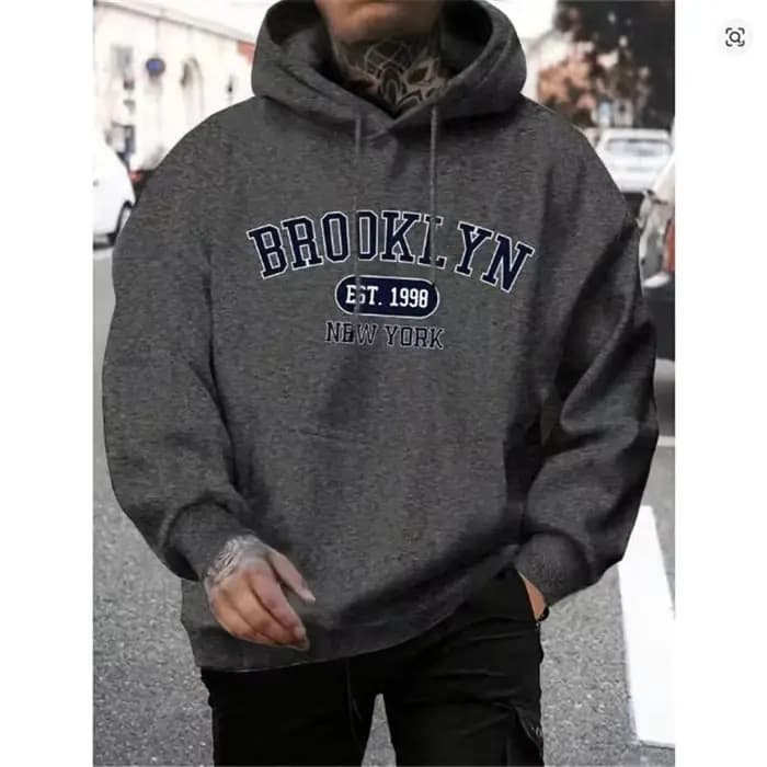 Brooklyn Est 1998 New York Printing Men Hoodies Harajuku Crewneck Hoodie Fashion Oversize Hoody Autumn Comfortable Tracksuit
