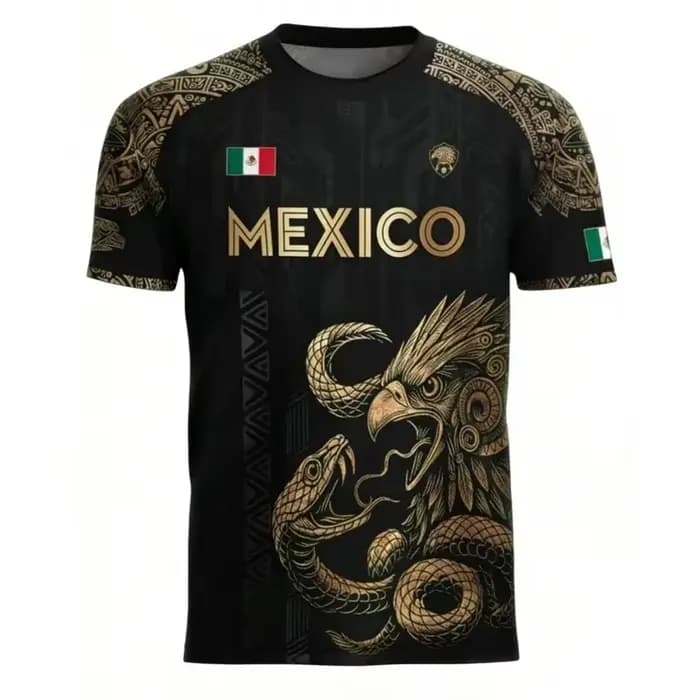T-shirt pour homme avec imprimé drapeau du Mexique 2026
