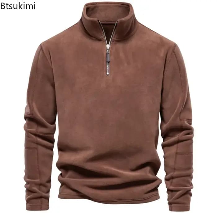 Sweat-shirt à capuche en polaire à manches longues pour homme