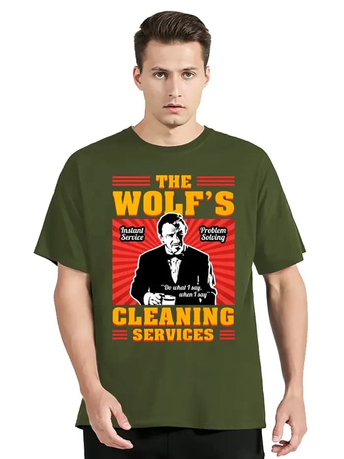 Film Pulp Fiction le loup Vintage T-Shirt vêtements pour hommes surdimensionné T-Shirt Harajuku à ma
