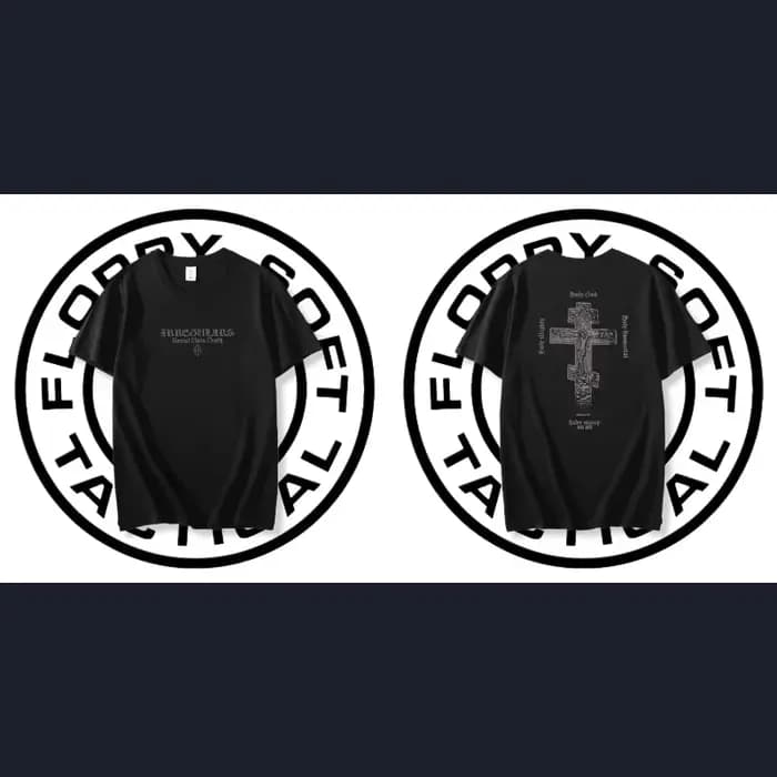 T-shirt graphique Croix Chrétienne | T-shirt militaire vintage streetwear, haut en coton à manches courtes à thème religieux pour hommes