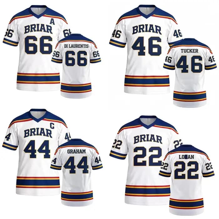 T-shirt unisexe Streetwear Loos de la série V Neck TV Off Campus Briar University Jersey Graham 44 22 DI LAURENTIS 66 Tucker46