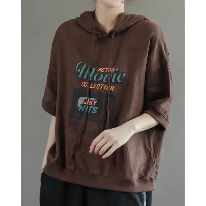 T-shirt à capuche à manches courtes pour femme