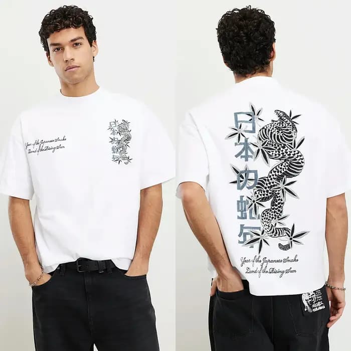 T-shirt en coton blanc surdimensionné St Tropez