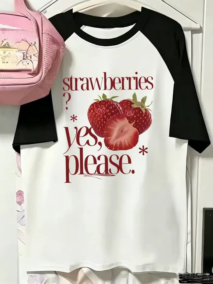 T-shirts tendance cerise pour femmes et filles, t-shirt d'été des années 90, à manches courtes, avec