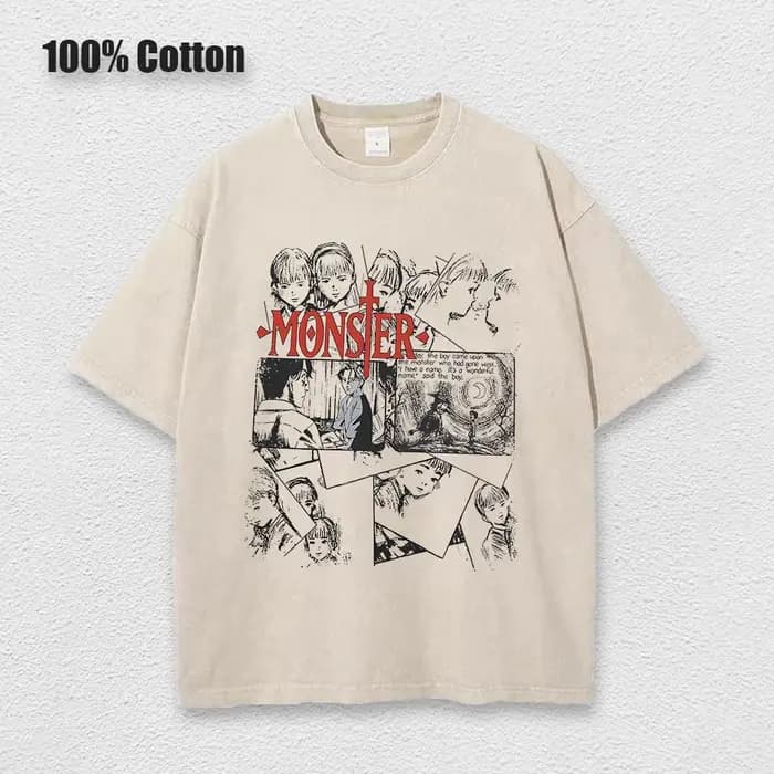 Anime monstre T-Shirts lavé hommes femmes coton Harajuku T-Shirts de haute qualité rétro pour hommes