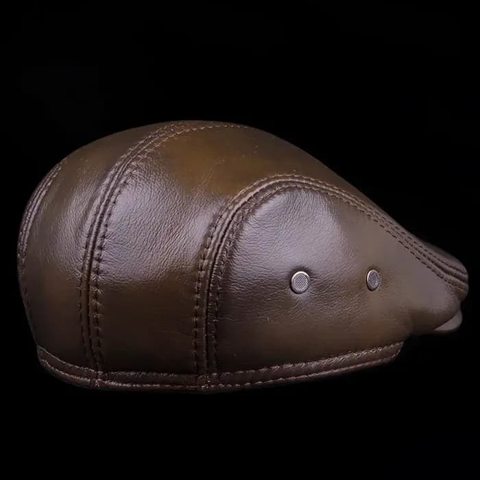Casquette de baseball en cuir véritable pour hommes